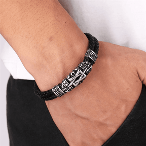 pulseira totem veneziano, pulseira de couro masculina grossa, pulseira masculina de couro, pulseira de couro masculina, malelife