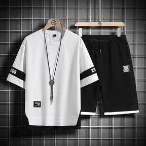 conjunto masculino preto  conjunto masculino branco  conjunto masculino  camiseta masculina  bermuda masculina