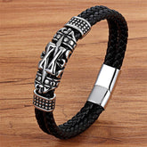 pulseira totem veneziano, pulseira de couro masculina grossa, pulseira masculina de couro, pulseira de couro masculina, malelife